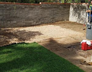 This is the area that the shed was located previously. The area has been swept up.