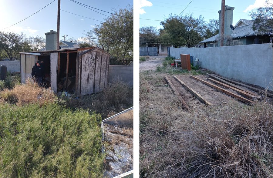 Shed removal in Tucson - before and after