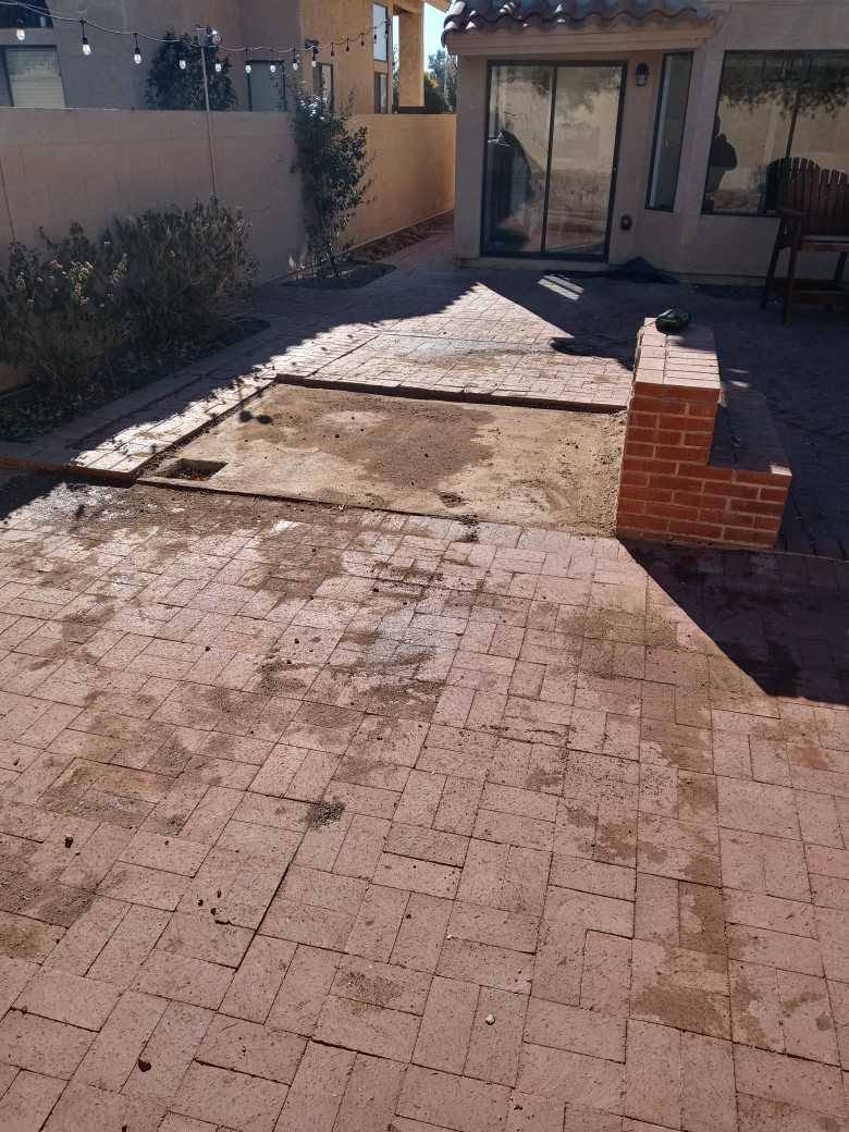 After photo of backyard following a hot tub removal in Tucson