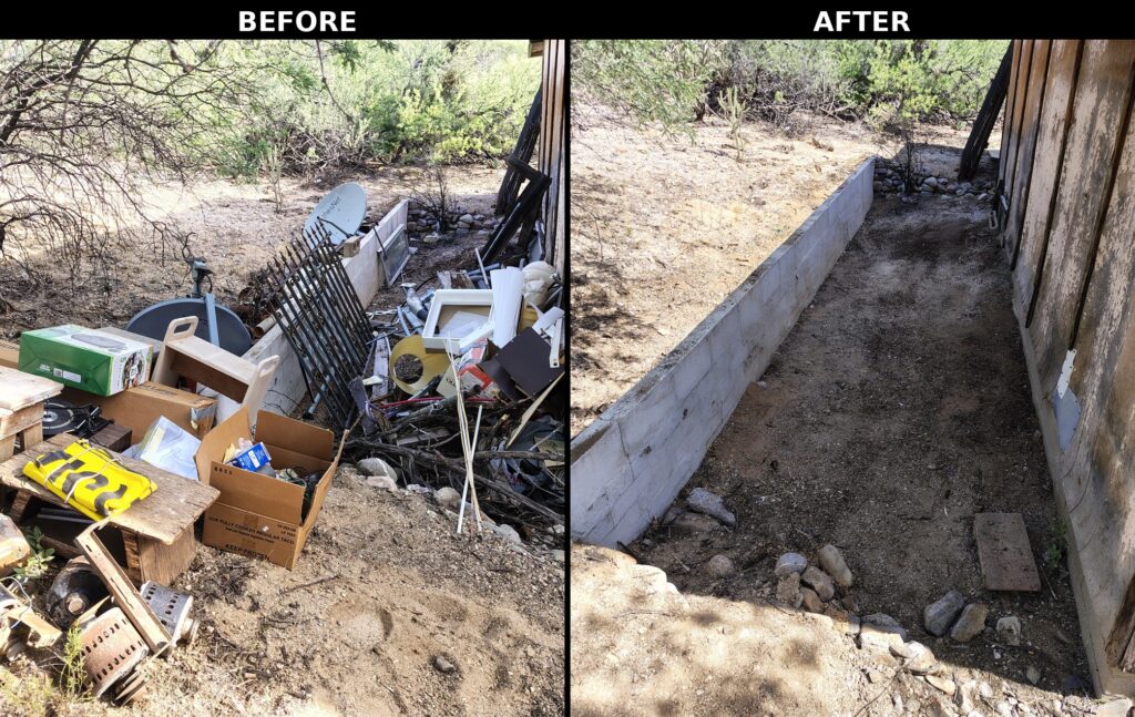 yard debris cleanup Tucson AZ before and after