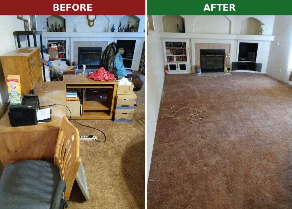 estate cleanout Tucson empty room before after