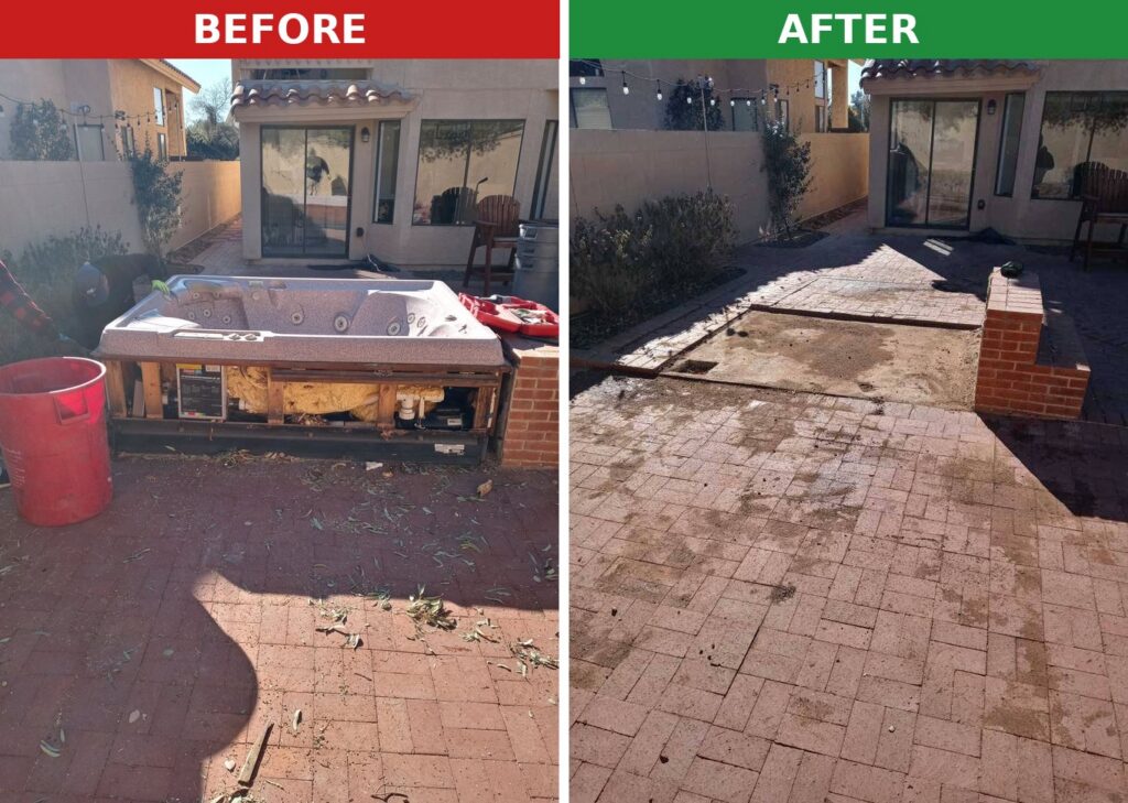 Hot tub removal by Vista Clean crew in Tucson AZ